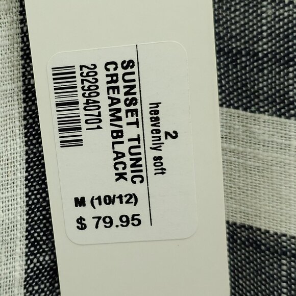 NWT Soft Surroundings Striped Linen-Blend Cold Shoulder Sunset Tunic Top M - Picture 16 of 16